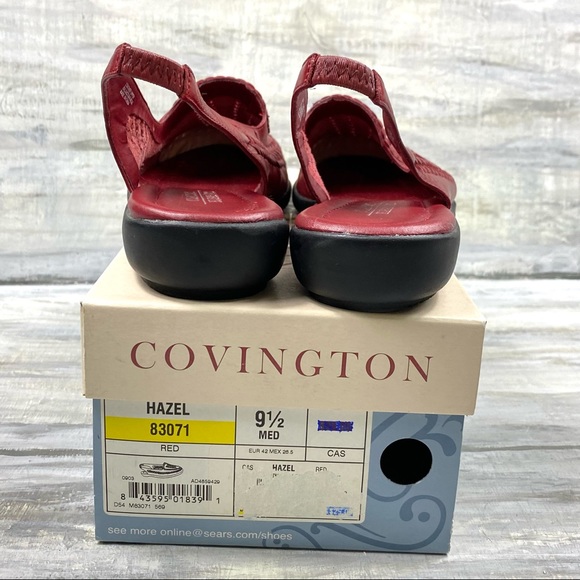 Classic Elements Brick Red Leather Slingback Flats “Hudson” Casual Sandal In Box - Picture 6 of 15